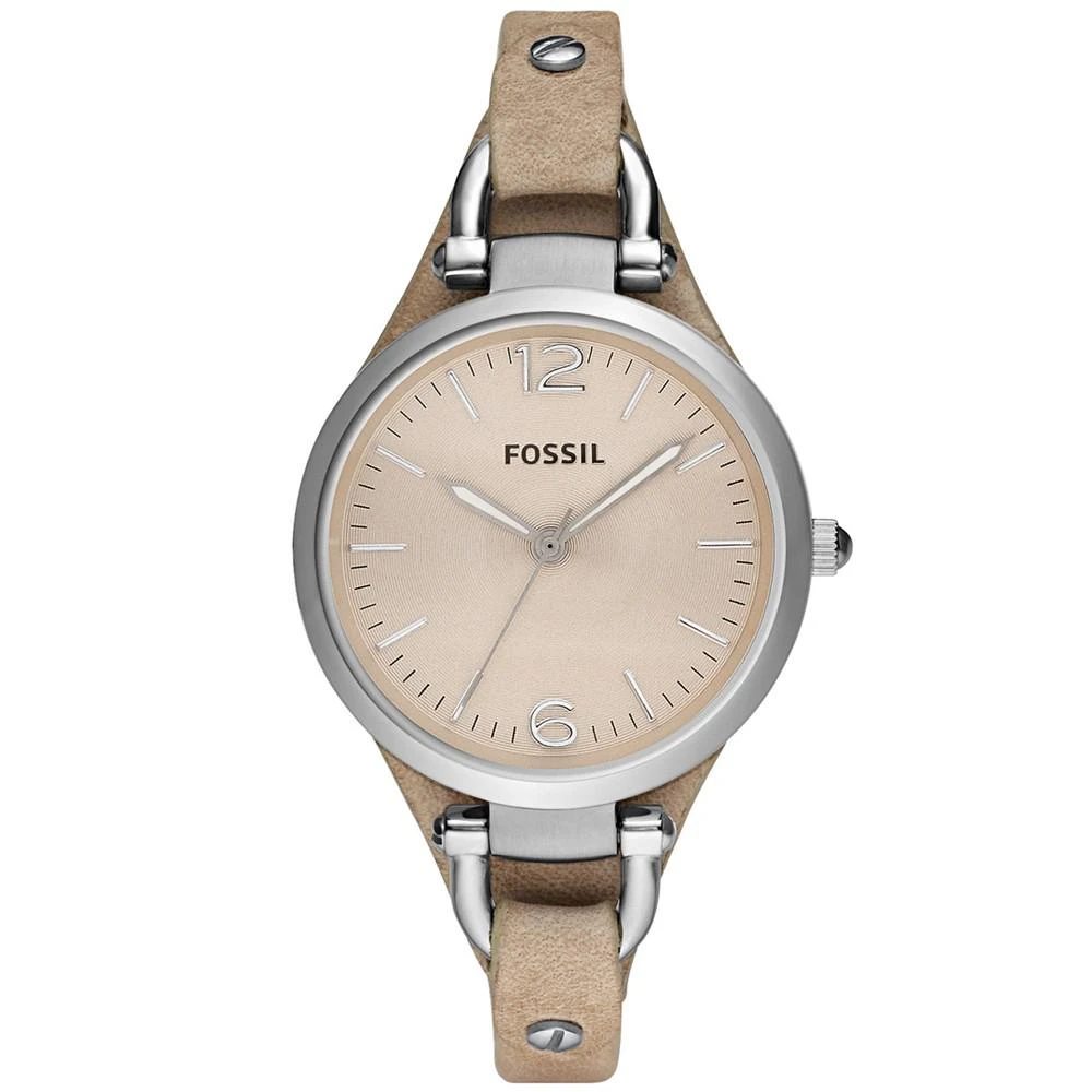 商品Fossil|Women's Georgia Sand Leather Strap Watch 32mm ES2830,价格¥733,第1张图片