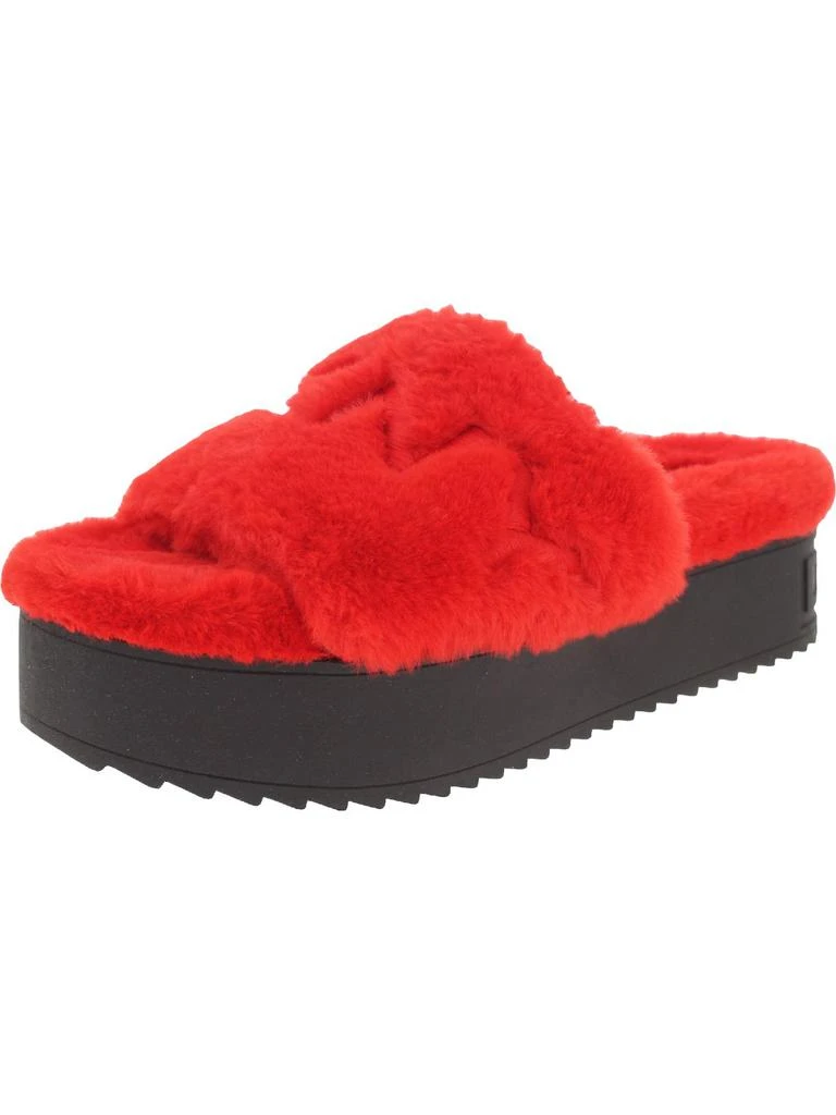 商品DKNY|Palz Womens Faux Fur Fluorescent Slide Slippers,价格¥183,第4张图片详细描述