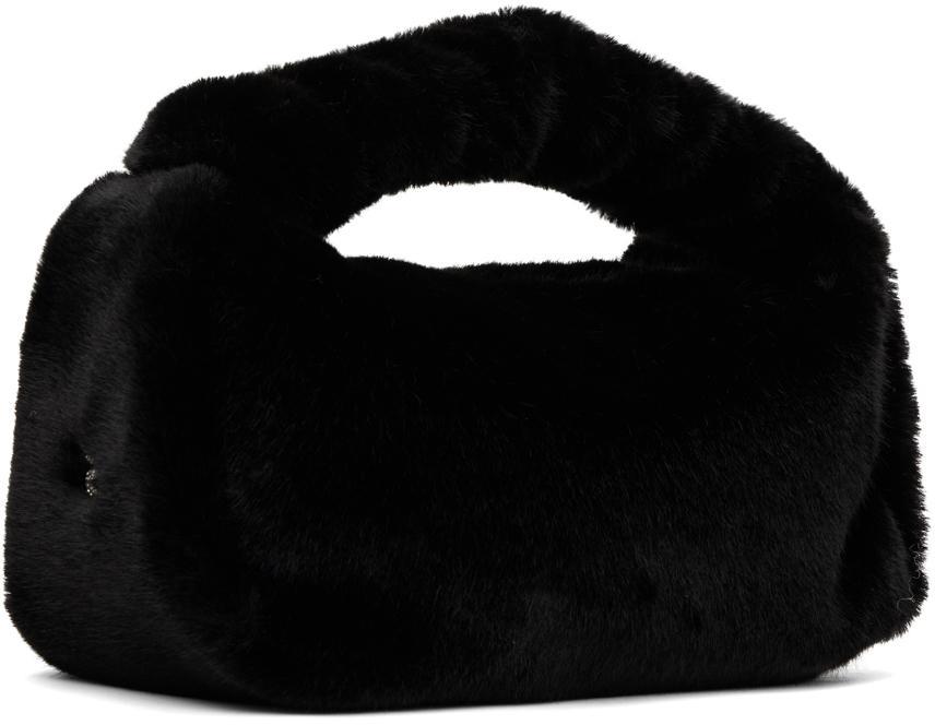 商品Alexander Wang|Black Small Faux-Fur Scrunchie Bag,价格¥3840,第4张图片详细描述