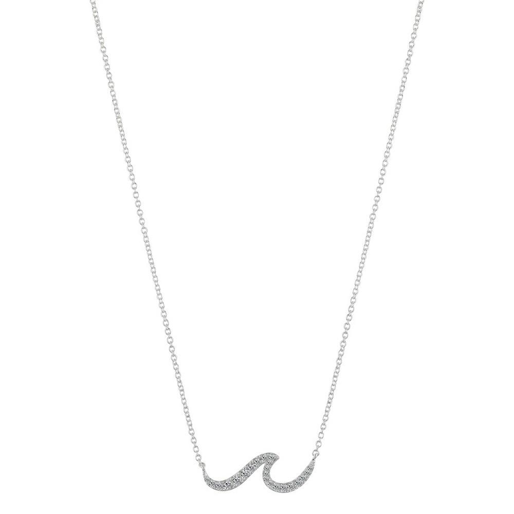 商品Unwritten|Fine Silver Plated Cubic Zirconia Wave Design Necklace,价格¥194,第1张图片