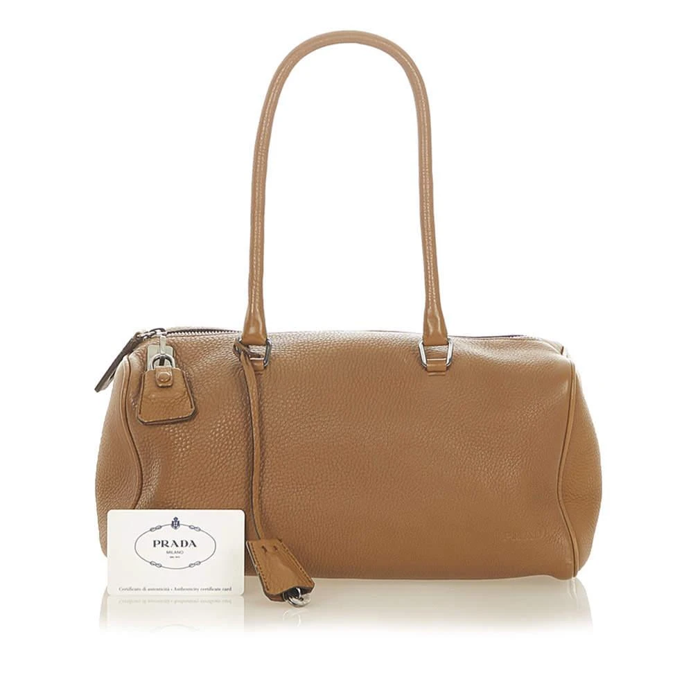 Prada Brown/Beige Vitello Daino Boston Bag 商品
