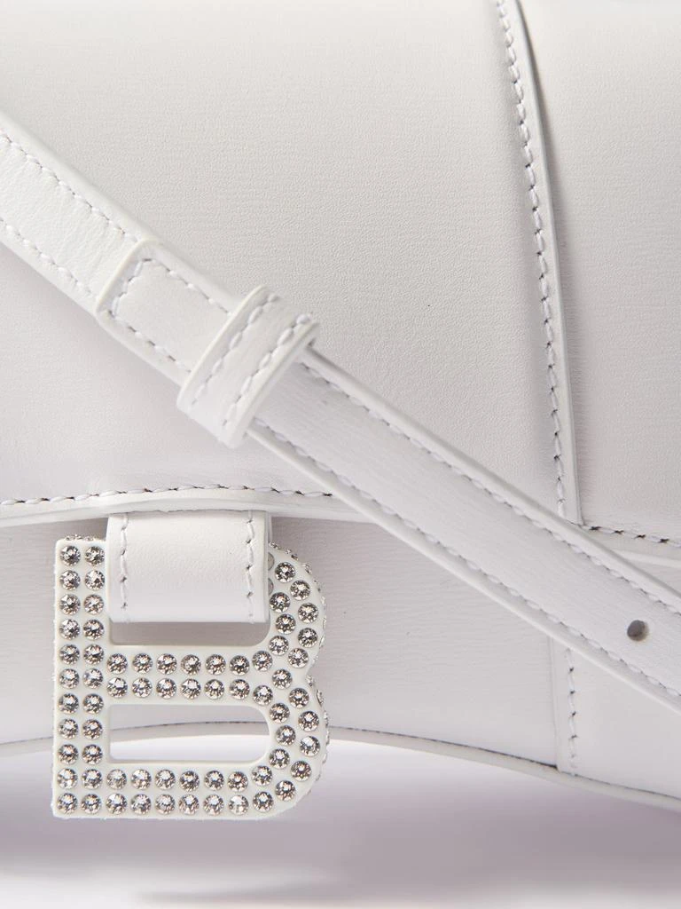 Hourglass XS crystal-logo leather bag 商品