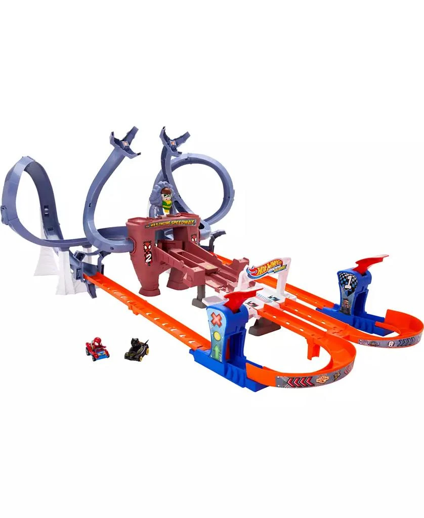 商品Hot Wheels|RacerVerse Spider-Man's Web-Slinging Speedway Track Set with 2 Hot Wheels Racers,价格¥389,第1张图片