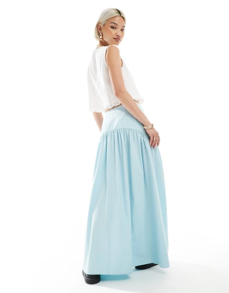 商品ASOS|ASOS DESIGN drop waist maxi skirt in blue,价格¥315,第5张图片详细描述
