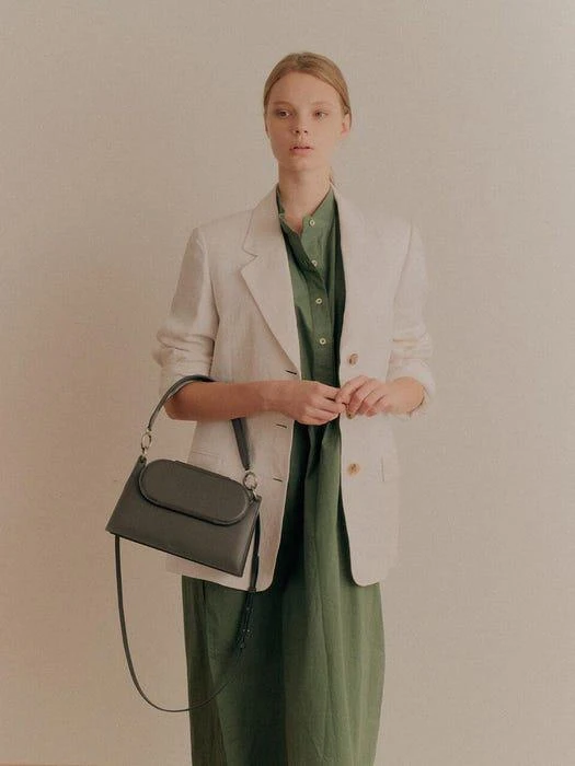 商品HYETHE|Eggshell Mirror Shoulder Bag_Dark Grey,价格¥3188,第3张图片详细描述