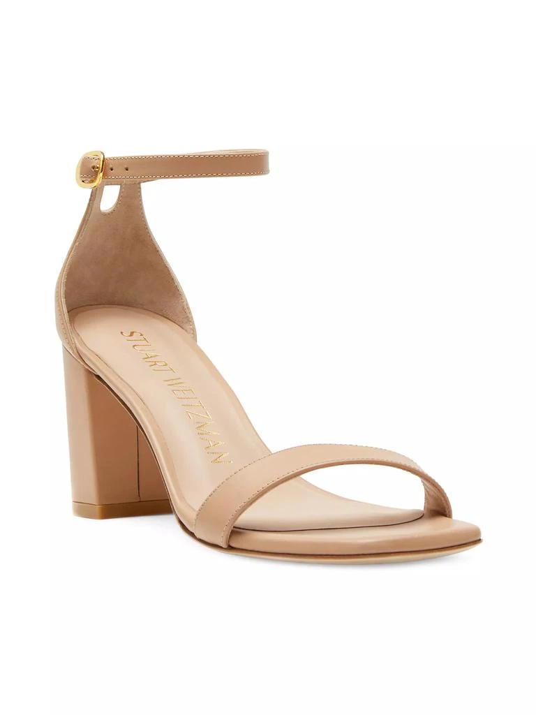 商品Stuart Weitzman|Nudistcurve 75MM Leather Block-Heel Sandals,价格¥2491,第2张图片详细描述