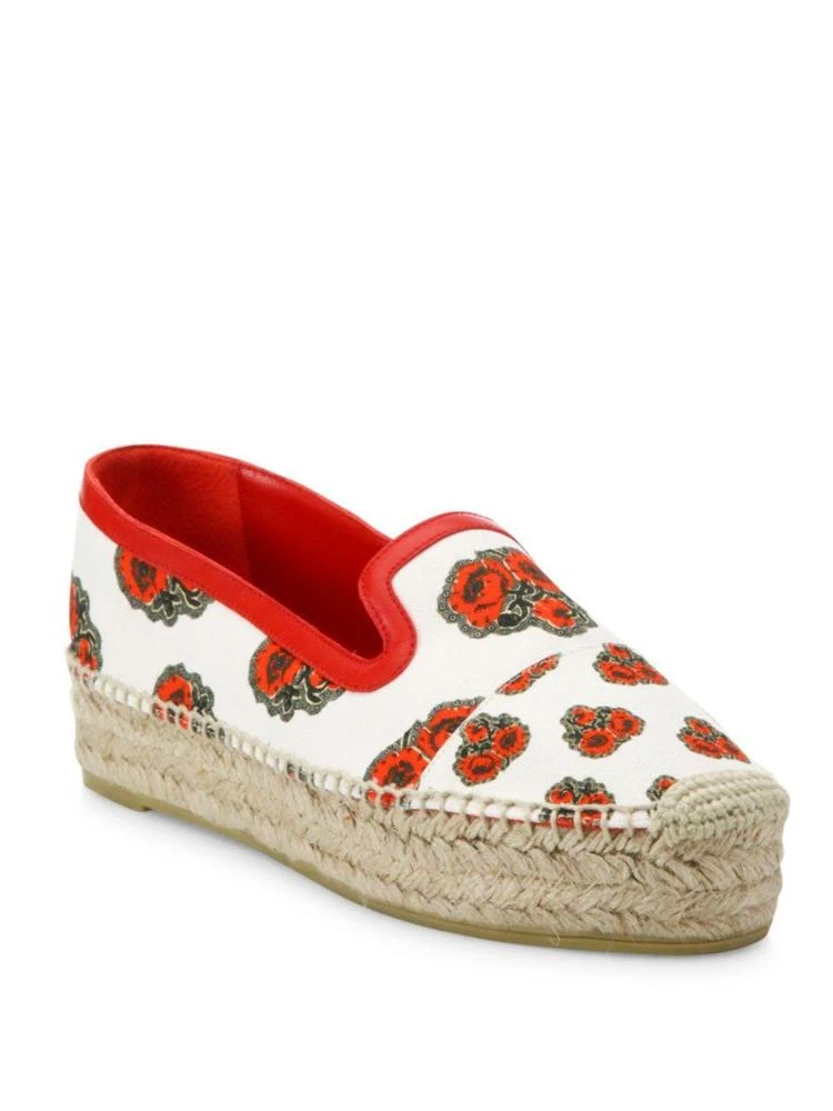 商品Alexander McQueen|Floral-Print Canvas Platform Espadrille Flats,价格¥1439,第1张图片