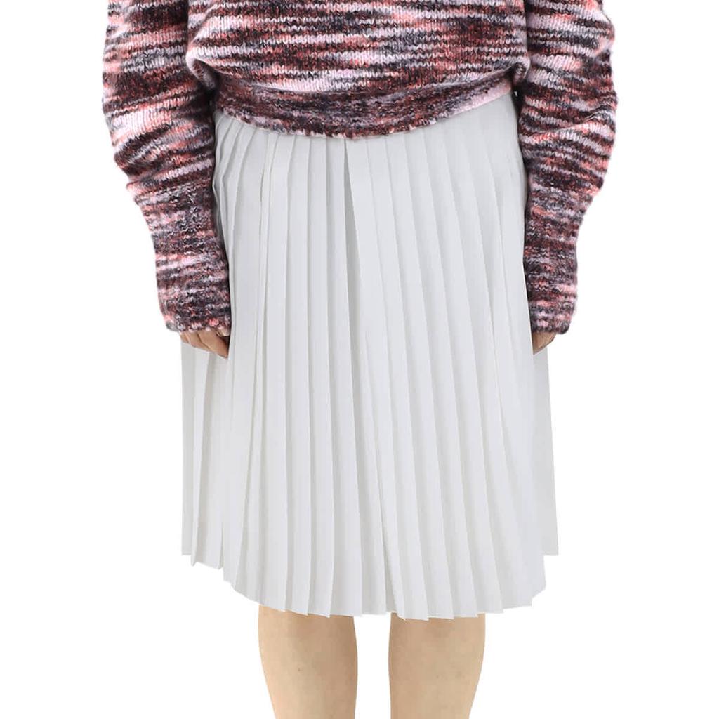 Pleated Skirt With Silk Lining In Optic White商品第1张图片规格展示