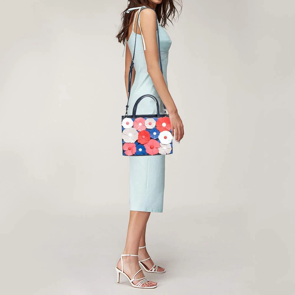 商品Kate Spade|Kate Spade Multicolor Leather Floral Applique Daisy Lane Sam Tote,价格¥1663,第2张图片详细描述