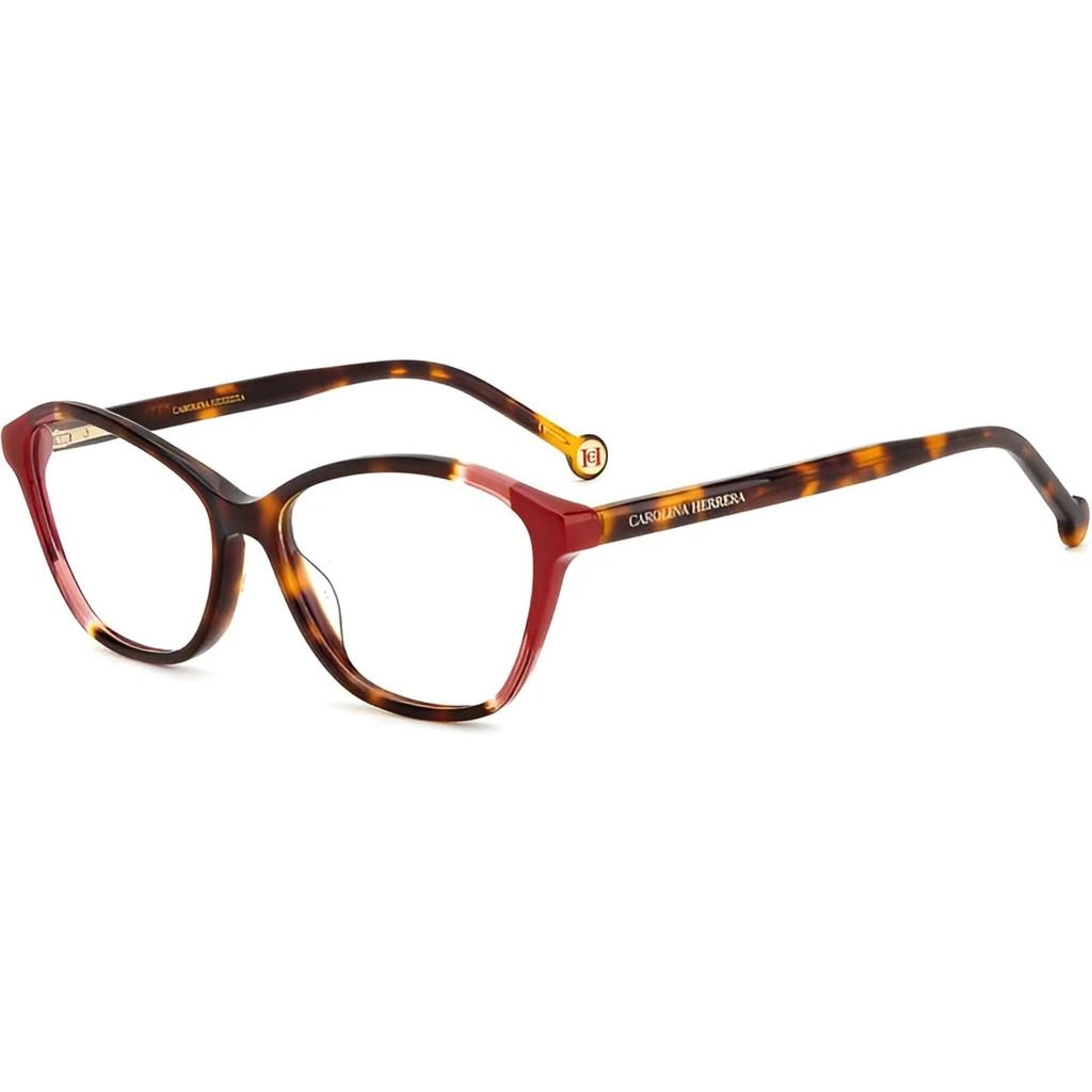 商品Carolina Herrera|Carolina Herrera Women's Eyeglasses - Havana Red Plastic Cat Eye Frame | HER 0122 0O63,价格¥442,第1张图片