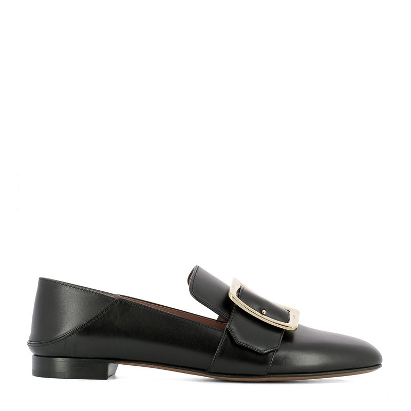 商品Bally|Bally 巴利 女士黑色皮革平跟鞋 6213099,价格¥2346,第1张图片