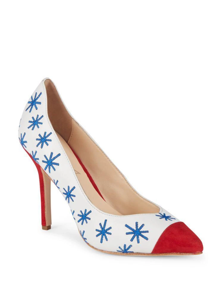 商品Isa Tapia|Estrella Embroidered Leather Pumps,价格¥1143,第1张图片
