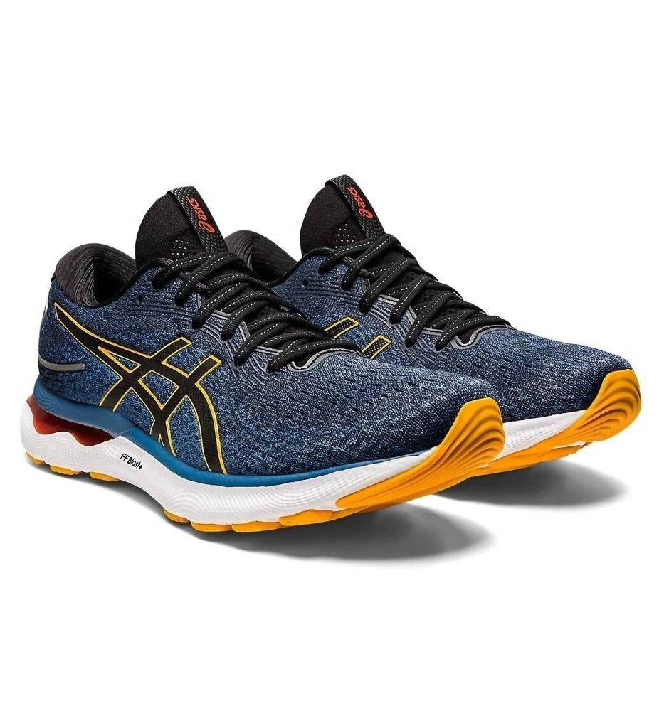 商品Asics|Men's Gel-Nimbus 24 Running Shoes - D/medium Width In Azure/amber,价格¥731,第2张图片详细描述