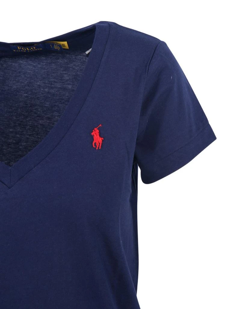 商品Ralph Lauren|Ralph Lauren Pony Embroidered V-Neck T-Shirt,价格¥462,第4张图片详细描述