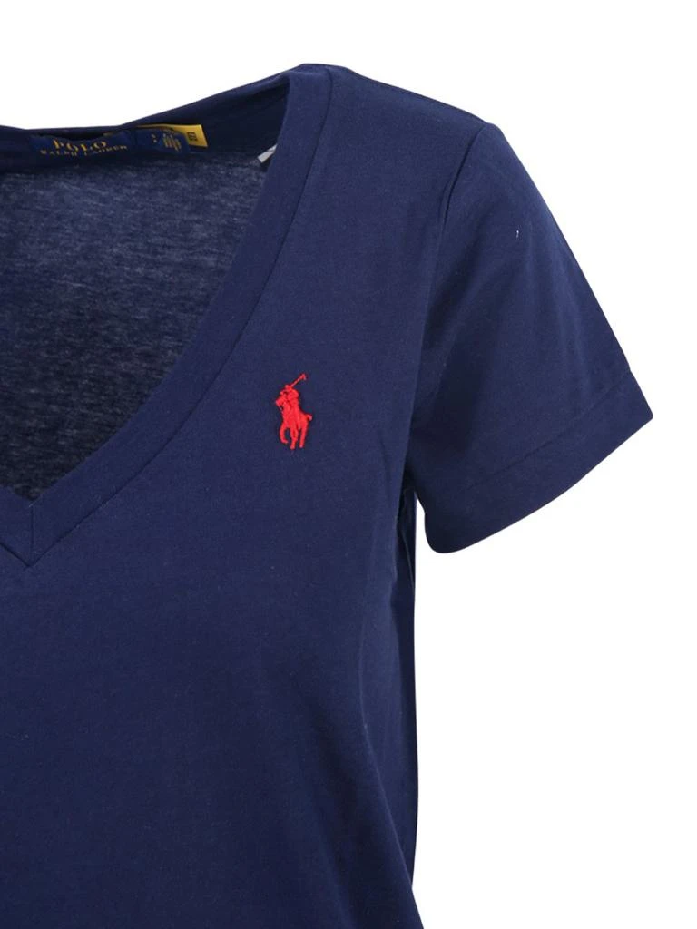 商品Ralph Lauren|Ralph Lauren Pony Embroidered V-Neck T-Shirt,价格¥473,第4张图片详细描述