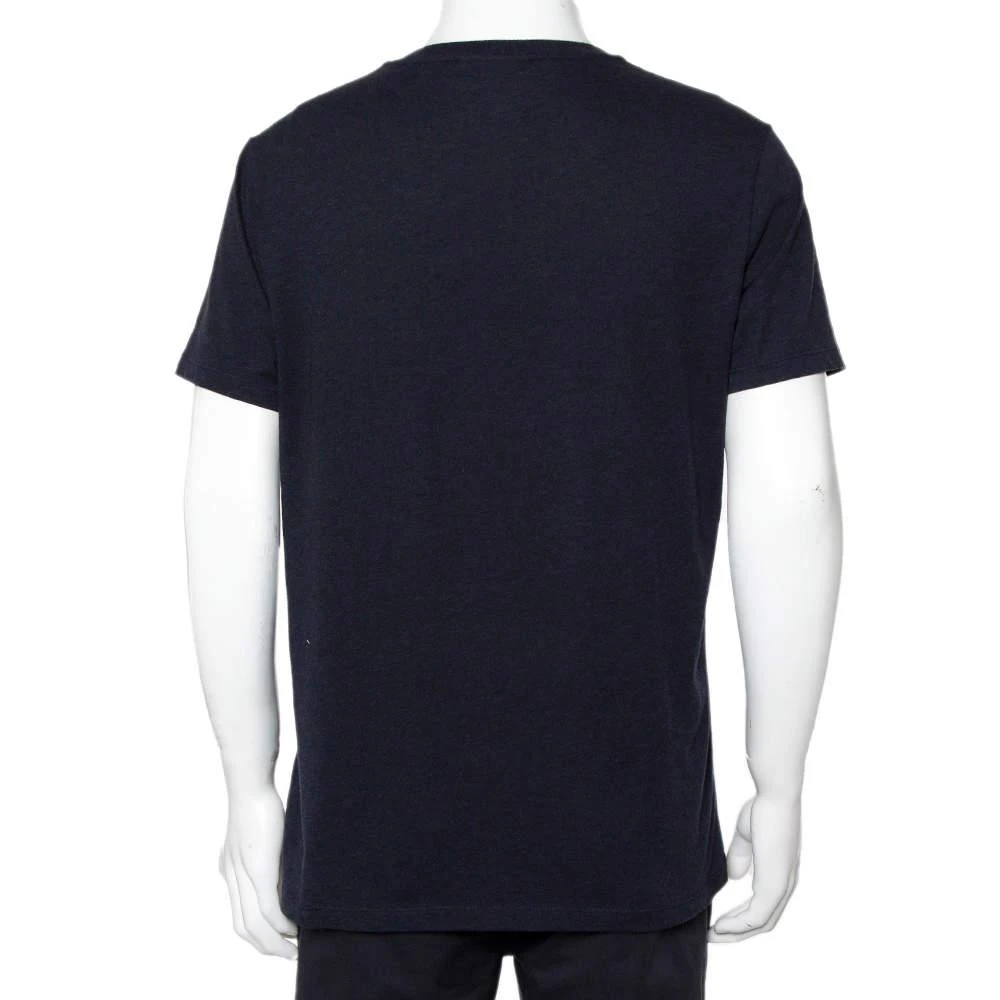 商品[二手商品] Burberry|Burberry Navy Blue Cotton Knit Logo Printed Crewneck T-Shirt XL,价格¥818,第3张图片详细描述