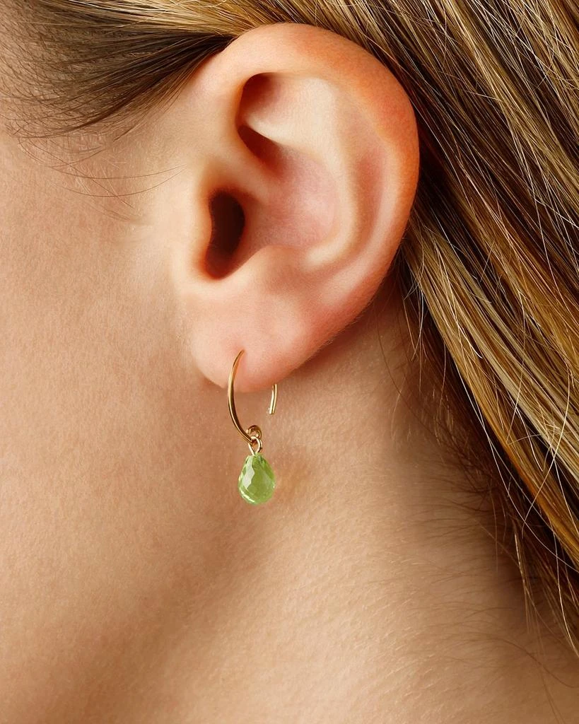 Peridot Briolette Mini Sweep Drop Earrings in 14K Yellow Gold 商品