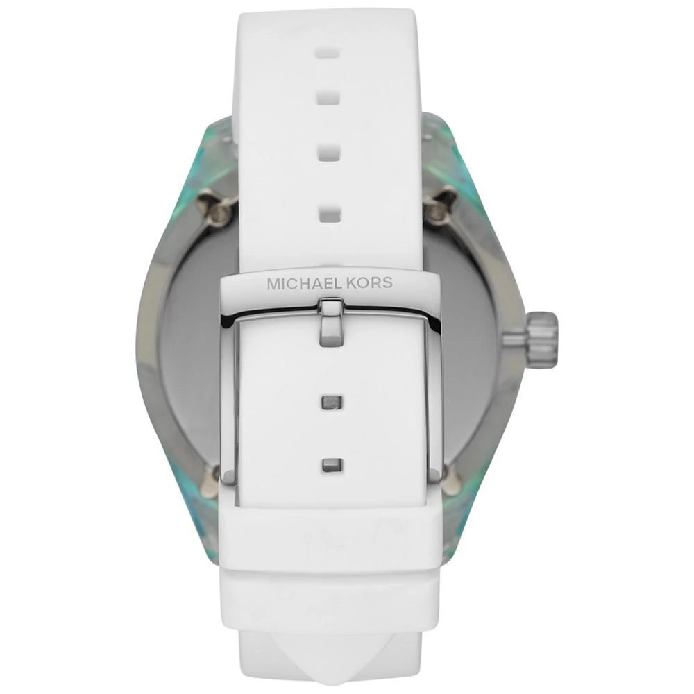 商品Michael Kors|Women's Wren White Silicone Strap Watch 42mm ,价格¥1019,第4张图片详细描述