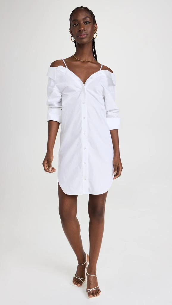 商品Alexander Wang|Alexander Wang 松紧带设计露肩衬衫连衣裙,价格¥949,第5张图片详细描述