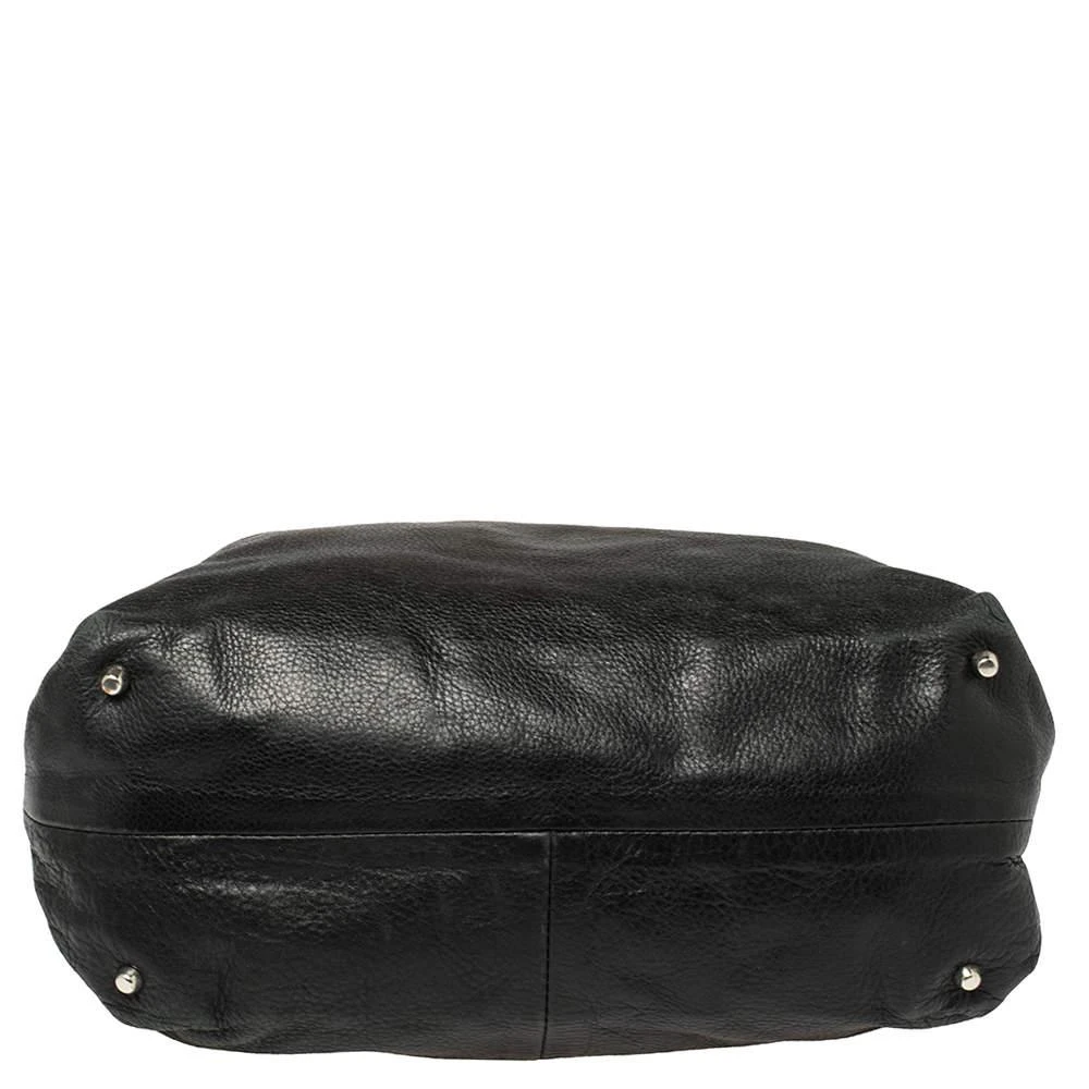 Furla Black Leather Drawstring Metal Handle Shoulder Bag 商品