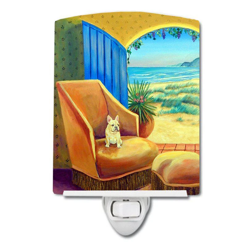 商品Caroline's Treasures|French Bulldog at the beach cottage Ceramic Night Light,价格¥204,第1张图片