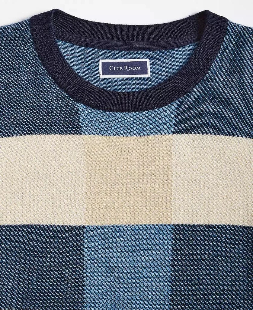 商品Club Room|Men's Textured Check Merino Crewneck Sweater, Created for Macy's,价格¥225,第5张图片详细描述