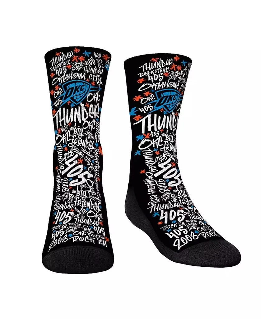 商品Rock 'Em|Big Boys and Girls Socks Oklahoma City Thunder Graffiti Crew Socks,价格¥135,第1张图片