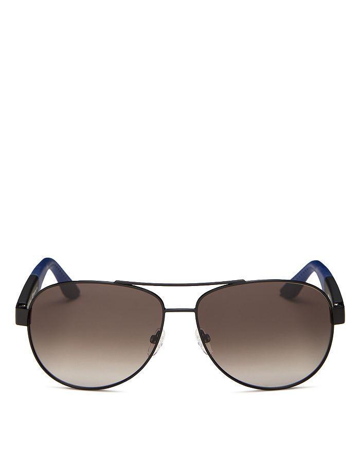 商品Salvatore Ferragamo|Men's Brow Bar Aviator Sunglasses, 62mm,价格¥2316,第1张图片