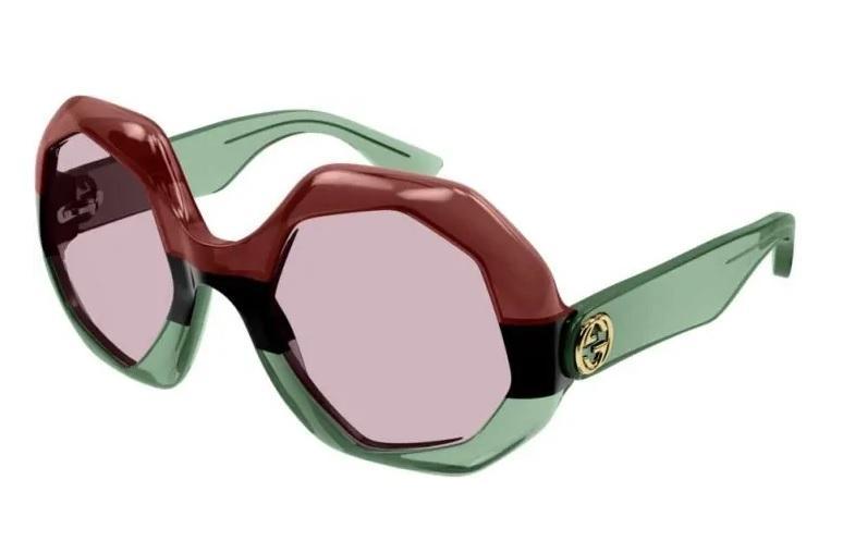商品Gucci|Gucci Dust Antique Pink Geometric Ladies Sunglasses GG1242S 003 57,价格¥1484,第1张图片
