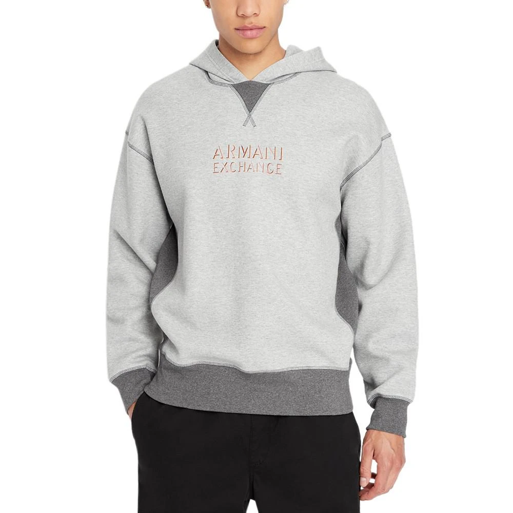 商品Armani Exchange|Men's Colorblocked Logo-Print Fleece Hoodie,价格¥678,第1张图片