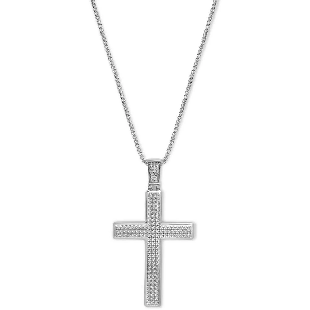 商品Macy's|Men's Diamond Cross 22" Pendant Necklace (1 ct. t.w.),价格¥2250,第1张图片