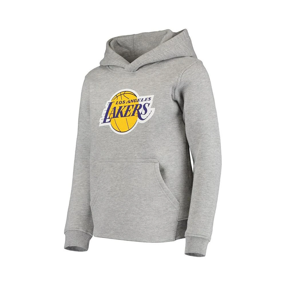 商品Outerstuff|Youth Boys Heathered Gray Los Angeles Lakers Primary Logo Fleece Pullover Hoodie,价格¥334,第3张图片详细描述