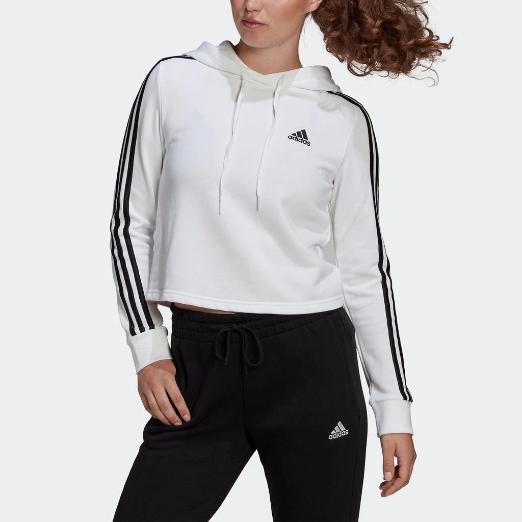 Women's adidas Essentials 3-Stripes Cropped Hoodie 商品
