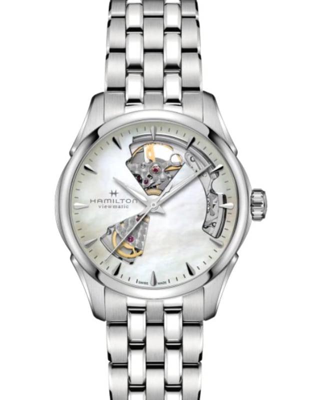 Hamilton Jazzmaster Open Heart Mother of Pearl Dial Steel Women's Watch H32215190商品第1张图片规格展示