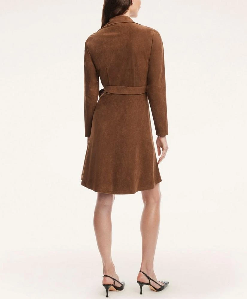 商品Brooks Brothers|Faux Suede Herringbone Wrap Dress,价格¥628,第3张图片详细描述