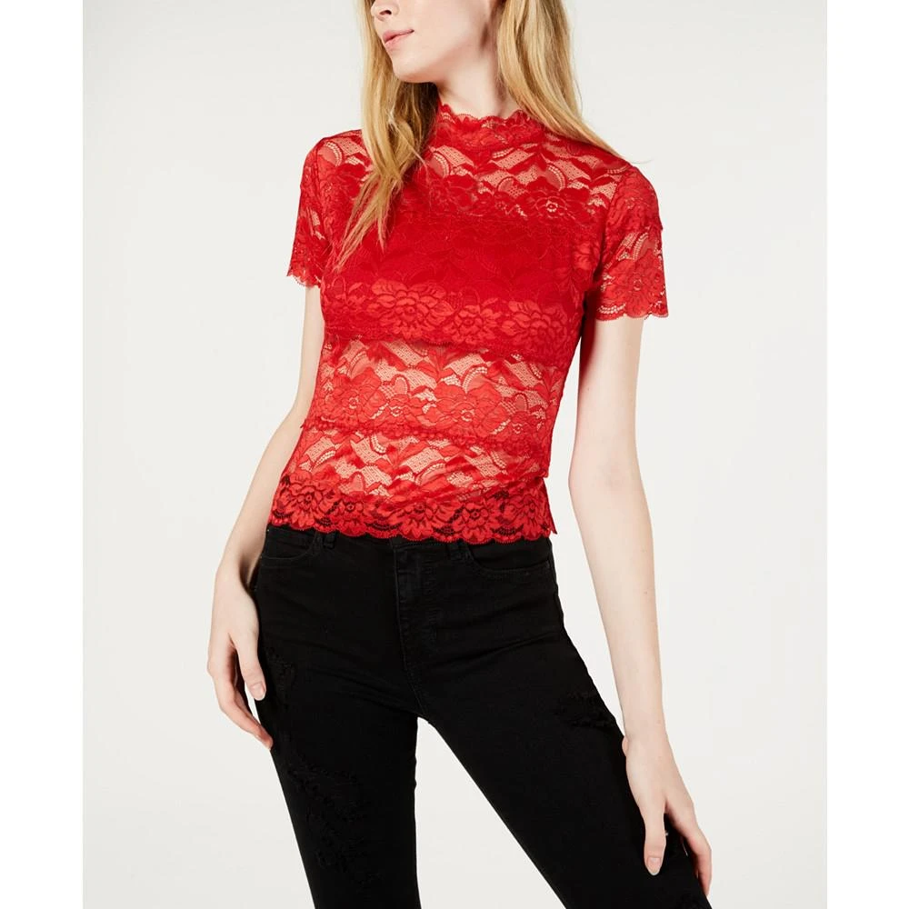 商品GUESS|Shayna Mock-Turtleneck Lace Top,价格¥265,第1张图片