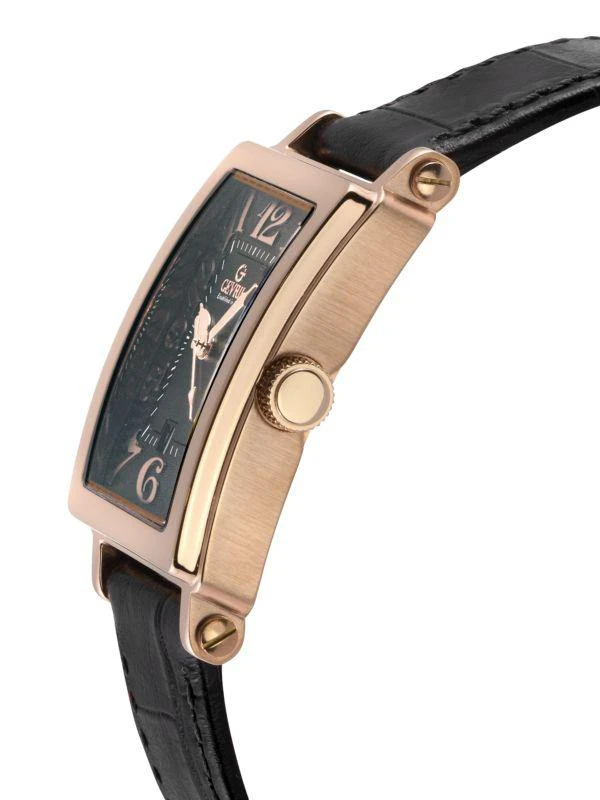 商品Gevril|Avenue Of Americas 25MM Ion Plated Rose Goldtone Stainless Steel & Leather Strap Watch,价格¥3741,第2张图片详细描述