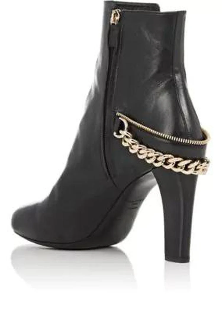 商品Lanvin|Chain-Embellished Leather Ankle Booties,价格¥5722,第3张图片详细描述