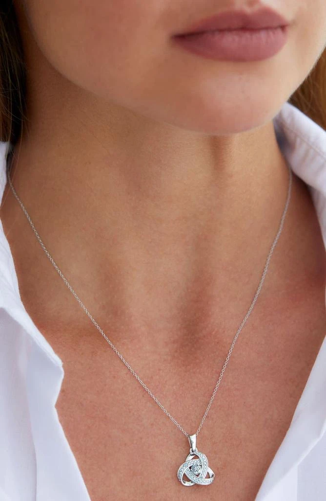 商品Savvy Cie Jewels|Sterling Silver Diamond Love Knot Pendant Necklace - 0.10 ctw,价格¥245,第2张图片详细描述