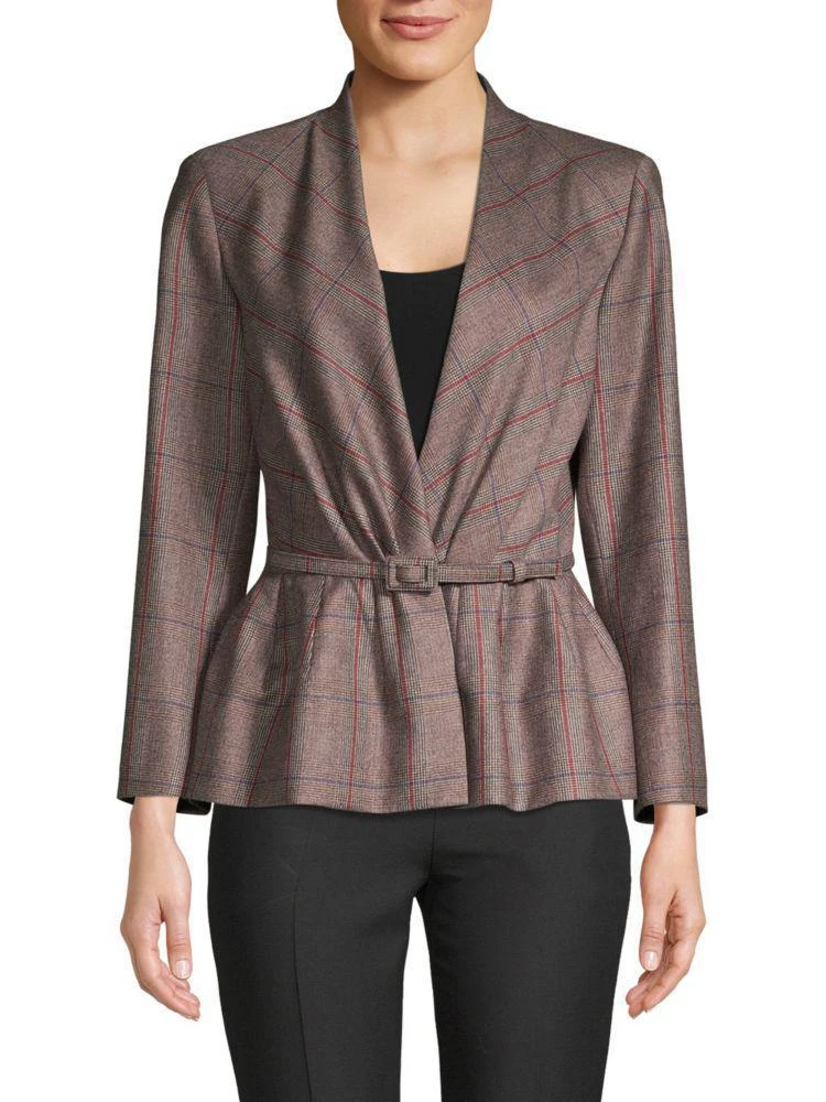 商品Carolina Herrera|Plaid Belted Wool Jacket,价格¥8774,第1张图片