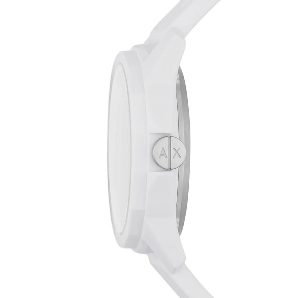 商品Armani Exchange|Men's Automatic in White Case with White Silicone Strap Watch, 44mm,价格¥1796,第2张图片详细描述