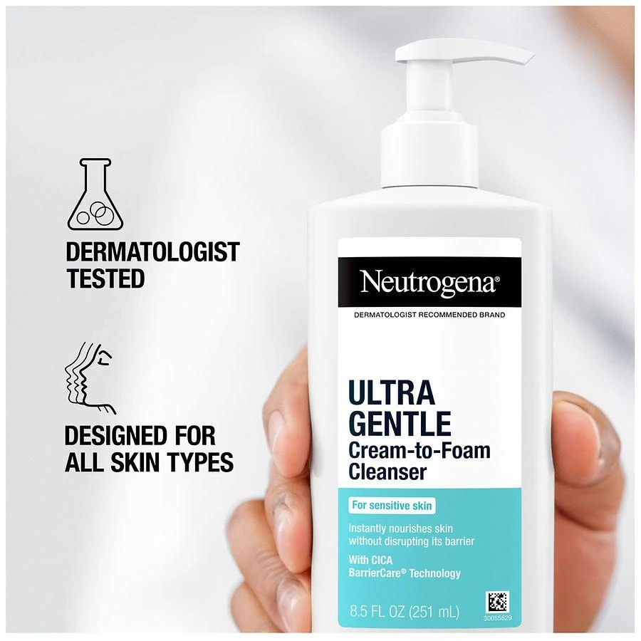 商品Neutrogena|Ultra Gentle Cream-to-Foam Cleanser Fragrance-Free,价格¥96,第2张图片详细描述
