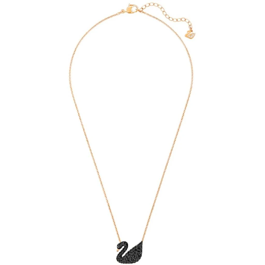 商品Swarovski|Swarovski Women's Pendant with Chain - Iconic Swan Black and Rose Gold | 5204134,价格¥676,第2张图片详细描述