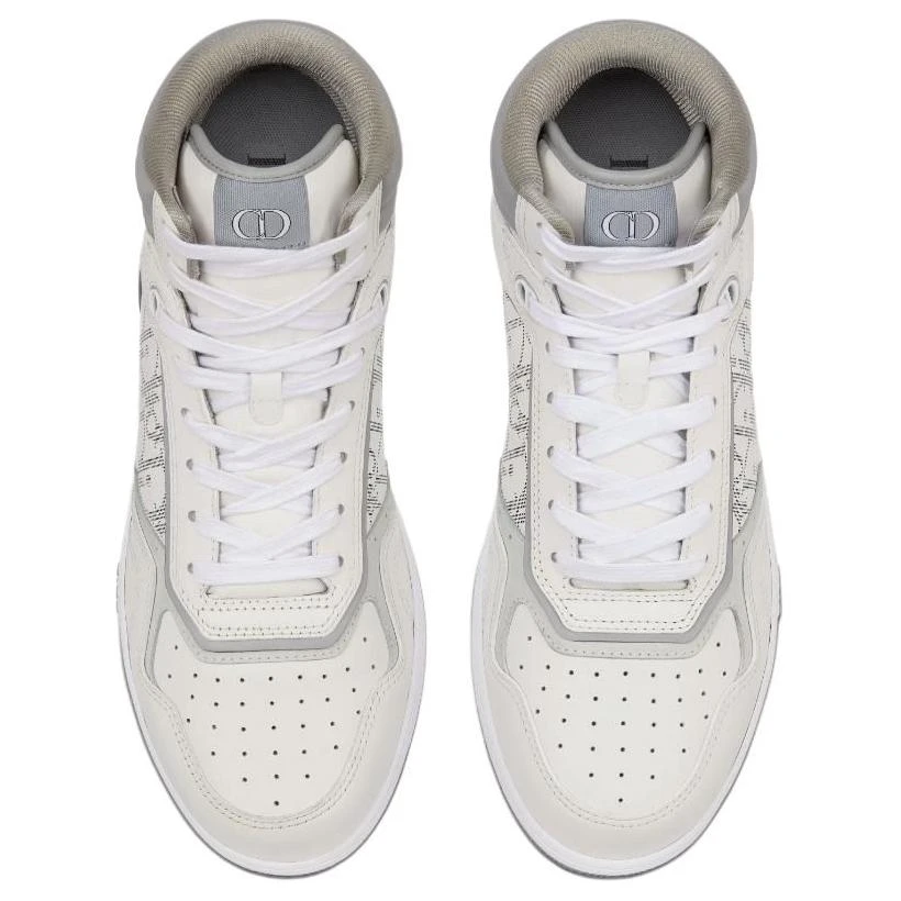 商品[国内直发] Dior|[预售3天]迪奥 B27 Oblique Galaxy 皮革 印花效果高帮 高帮 时尚板鞋 男款 白色,价格¥10806,第6张图片详细描述