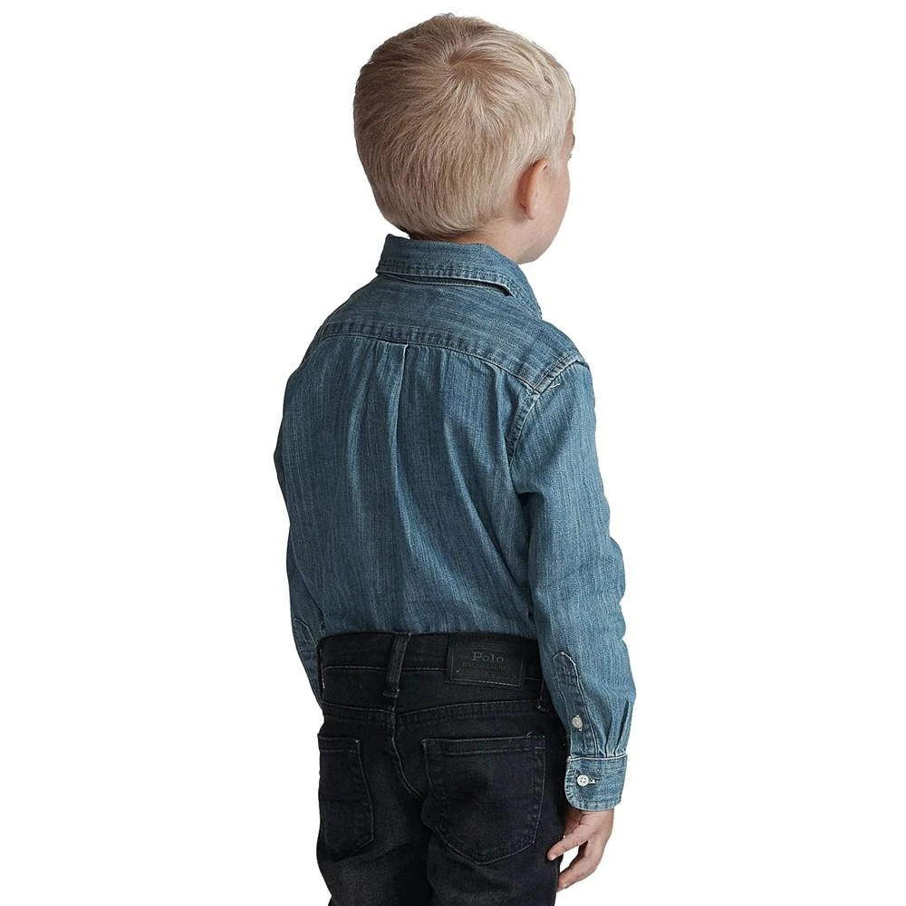 商品Ralph Lauren|Toddler Boys Cotton Chambray Sport Shirt,价格¥370,第3张图片详细描述