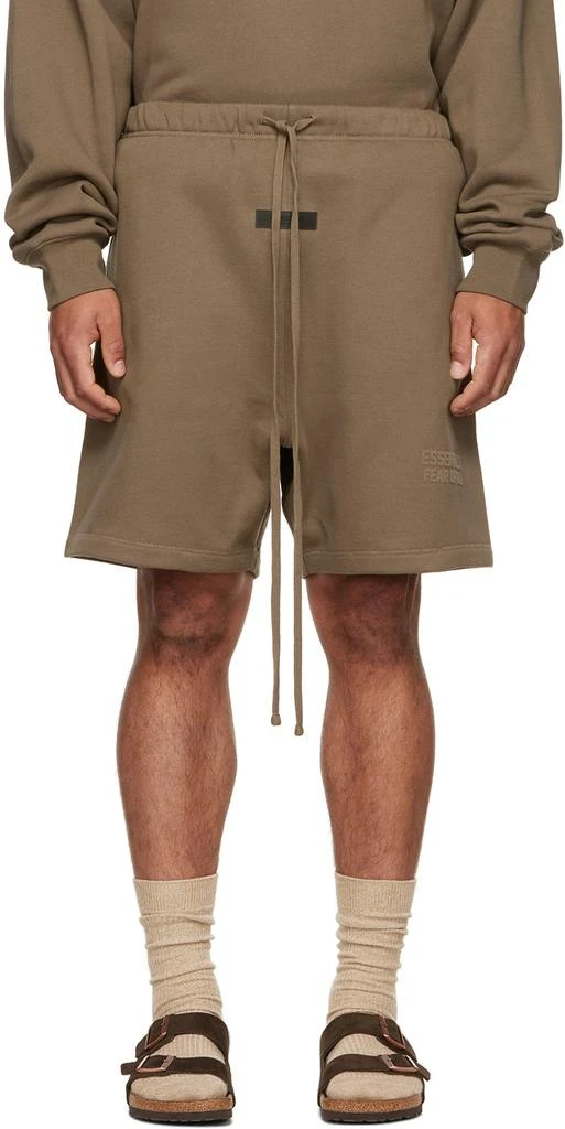 商品Essentials|Brown Flocked Shorts,价格¥545,第1张图片