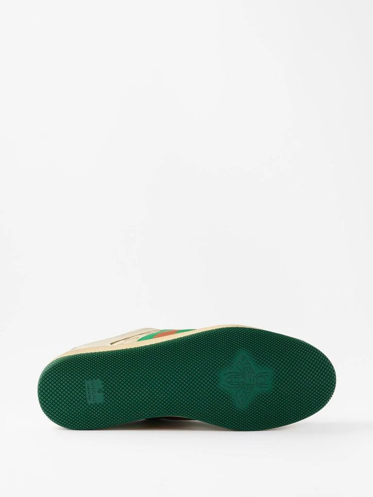 商品Gucci|Screener distressed GG Supreme & leather trainers,价格¥7941,第5张图片详细描述