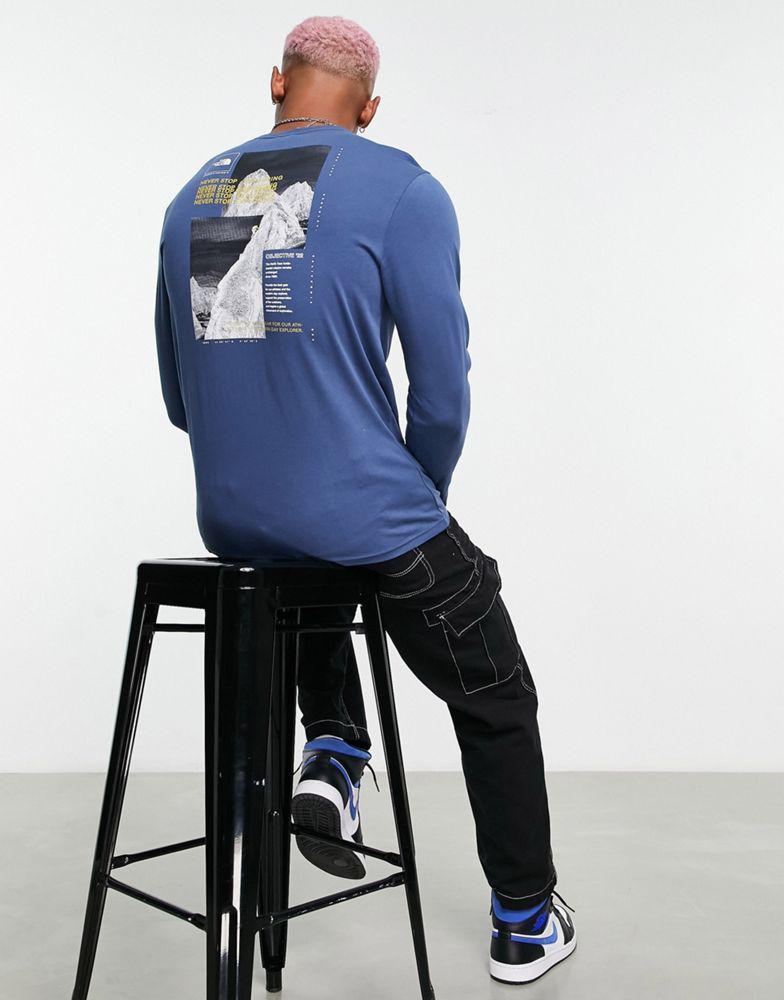 商品The North Face|The North Face Collage back print long sleeve t-shirt in navy Exclusive at ASOS,价格¥358,第1张图片