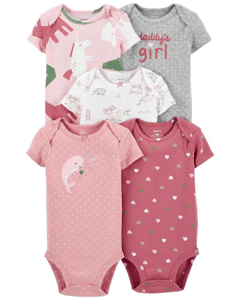 商品Carter's|5-Pack Daddy's Girl Short-Sleeve Bodysuits,价格¥124,第1张图片