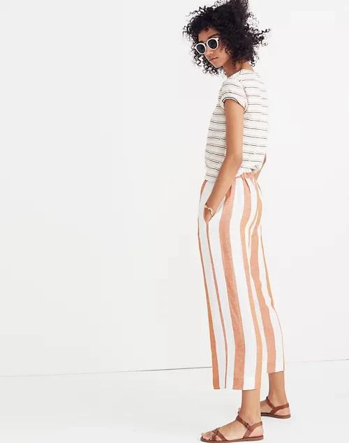 商品Madewell|Huston 条纹阔腿裤,价格¥318,第3张图片详细描述